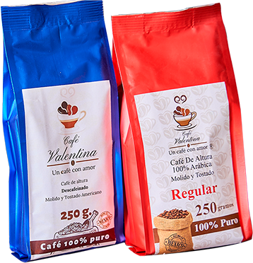 Variedad de café Oro en grano y molido, disponible en tueste regular, intenso, descafeinado y regular con canela